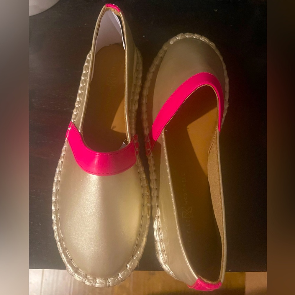 Michelle McDowell Gold & Pink Espadrille